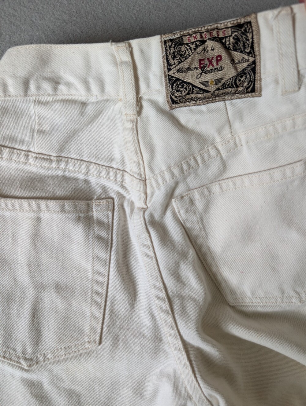 Vintage 90s Express No. 4 Jeans Cream White Slim Mom Jeans Sz 1/2 High Rise USA image 6